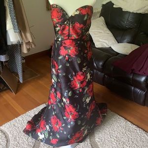 Gorgeous floral corset prom dress